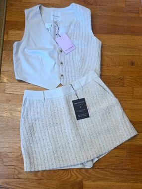 Cream Mini Skort  Set